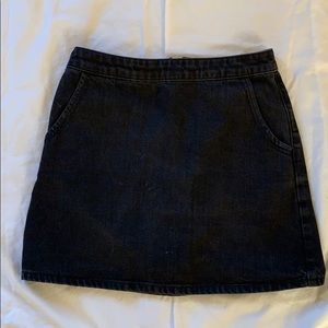 Topshop black denim mini skirt